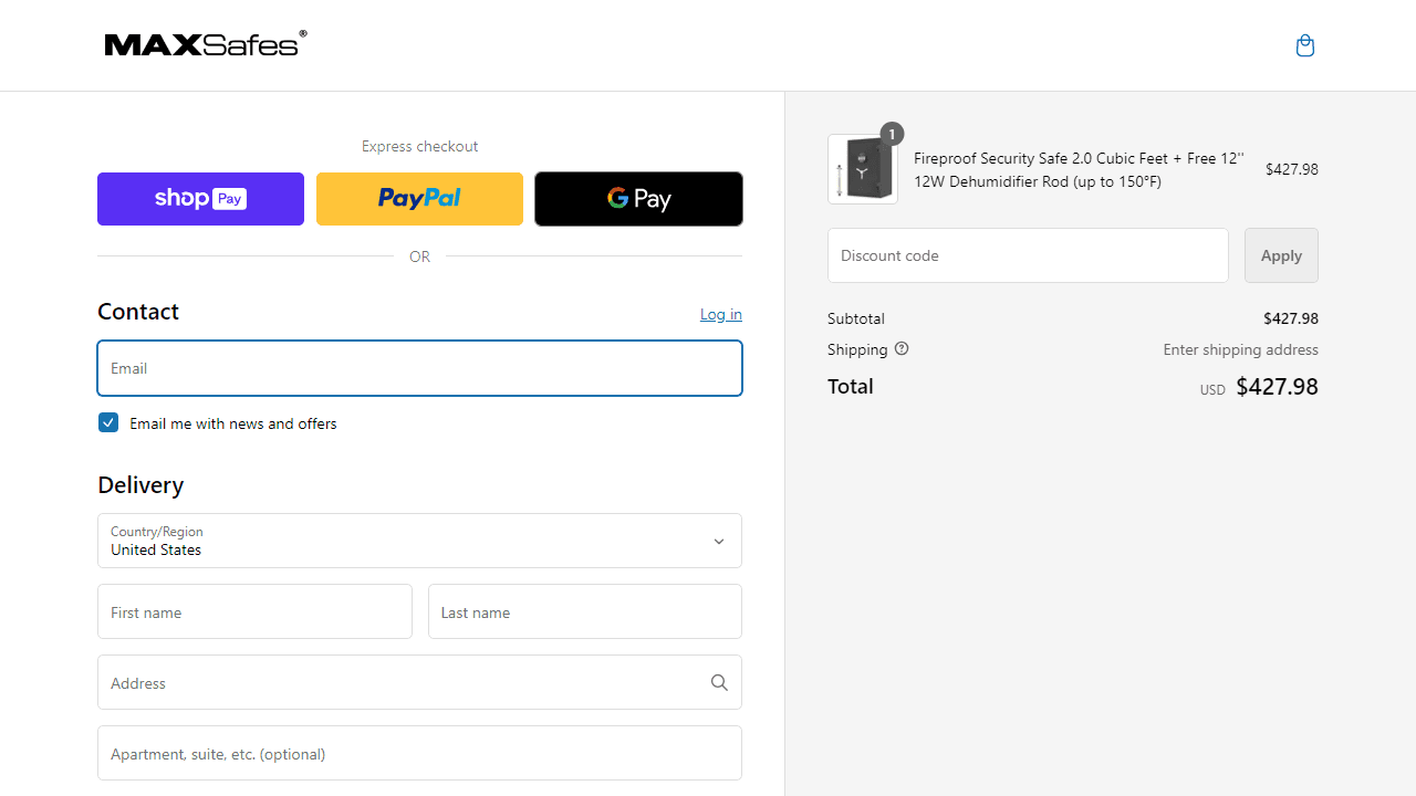 How to apply MAXsafes coupon code